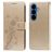 Mobigear Flowers Samsung Galaxy S26 Plus Funda tipo libro Cartera - Dorado