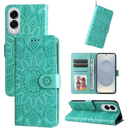 Mobigear Sunflower Samsung Galaxy S25 Edge Knížkové pouzdro Peněženka - Zelená