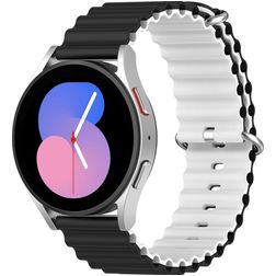 Mobigear Ocean Silikone Smartwatch Urrem Spændelås - 22 mm - Sort / Hvid
