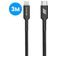 Mobigear Nylon USB-C til Apple Lightning Kabel MFI 3 m - Sort