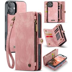 CaseMe 008 iPhone 16 Funda tipo libro 2 en 1 con carcasa extraíble Cartera - Rosa