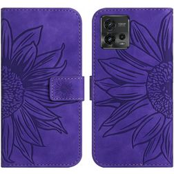 Mobigear Sunflower Motorola Moto G72 Wallet case - Purple