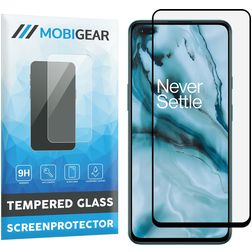Mobigear Premium OnePlus Nord Härdat glas Skärmskydd - Skalvänligt - Svart