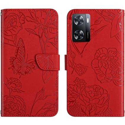Mobigear Butterfly Realme Narzo 50 5G Knížkové pouzdro Peněženka - Červená