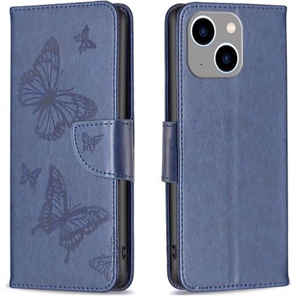 Mobigear Butterfly iPhone 15 Plus Capa livro Carteira - Azul