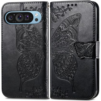 Mobigear Butterfly Google Pixel 10 Pro XL Cover a libro portafoglio - Nero