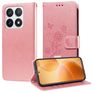 Mobigear Flowers Xiaomi 14T Pro Funda tipo libro Cartera - Oro rosa