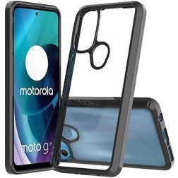 Mobigear Crystal Motorola Moto G71 5G Hardcase Etui plecki - Przezroczysty / Czarny