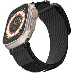 Mobigear Outdoor Nylon Apple Watch Řemínek Suchý zip - 42/41/40/38 mm - Černá