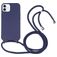 Mobigear Lanyard iPhone 16 Plus Silicone Cover con cordino - Blu scuro