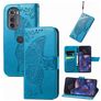 Mobigear Butterfly Motorola Edge (2022) Funda tipo libro Cartera - Azul