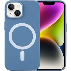 Mobigear Rubber Touch iPhone 15 Silikoni MagSafe Suojakuori - Sininen
