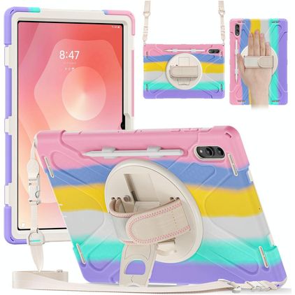 Mobigear SureGrip XGuard Samsung Galaxy Tab S11 Ultra Cover Hård plast / Silikone Bagsidecover + Stylus-holder + Skulderrem + Stander - Farverig