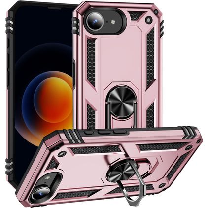 Mobigear Armor Ring iPhone 17e Kova Suojakuori Iskunkestävä + Sormuspidike - Ruusukulta