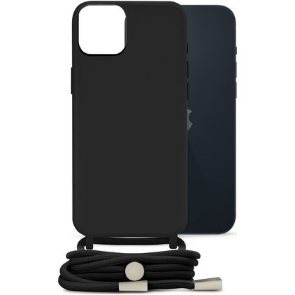 Mobilize Lanyard Gelly iPhone 14 Plus TPU flessibile Cover con cordino - Nero