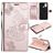 Mobigear Butterfly OPPO A53s Pungetui med Seddelrum - Rosaguld