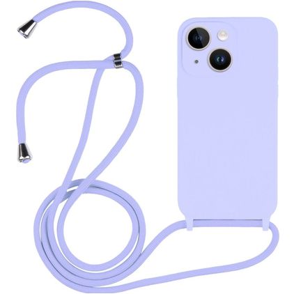 Mobigear Lanyard iPhone 14 Plus Silicone Case with lanyard - Purple