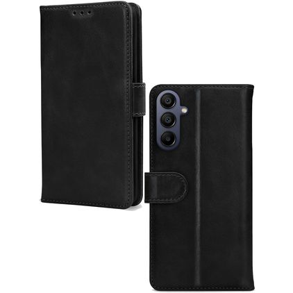 Mobilize Wallet Samsung Galaxy A15 Ægte læder Pungetui med Seddelrum - Sort