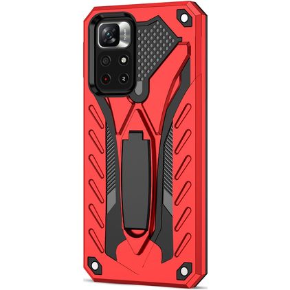 Mobigear Armor Stand Xiaomi Redmi Note 11T Hard Case Back cover Shockproof with Stand - Red