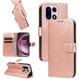 Mobigear Butterfly OnePlus 15 Wallet case - Rose Gold