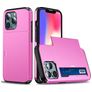 Mobigear Card iPhone 14 Funda Plástico rígido Carcasa Antigolpes con tarjetero - Rosa