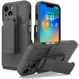 Mobigear Explorer iPhone 14 Plus Hårdt Bagsidecover Stødsikkert med Stander - Grå