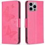 Mobigear Butterfly iPhone 15 Pro Max Wallet case - Magenta