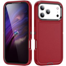 Mobigear Rugged iPhone 18 Pro Tvrdý plast Zadní kryt odolný proti nárazům - Červená