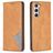 Mobigear Rhombus Slim Samsung Galaxy S25 Pungetui - Cognac
