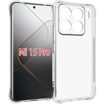 Mobigear Cushion Transparentní Xiaomi 15 Pro Flexibilní TPU Zadní kryt - Průhledná