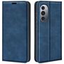Mobigear Retro Slim Motorola Edge X30 Pungetui med Seddelrum - Mørkeblå