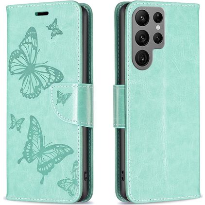 Mobigear Butterfly Samsung Galaxy S23 Ultra Funda tipo libro Cartera - Verde