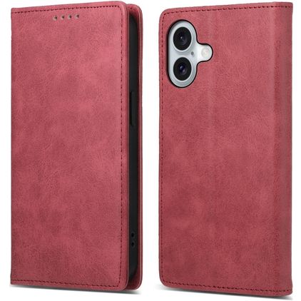 Mobigear Wallet iPhone 16 Etui z klapką typu portfel - Czerwony