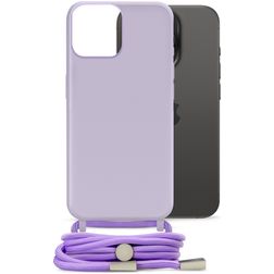 Mobilize Lanyard Gelly iPhone 15 Pro Joustava TPU Suojakuori kaulanauhalla - Pastel Purple