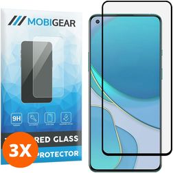 Mobigear Premium OnePlus 8T Tempered Glass Screen Protector - Case Friendly - Black (3-Pack)
