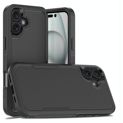 Mobigear Heavy Armor iPhone 16 Plus Hårdt Bagsidecover Stødsikkert - Sort