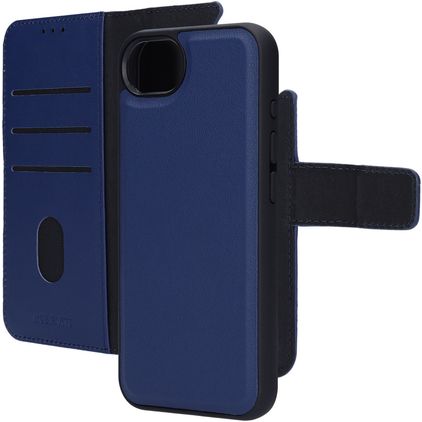 Mobiparts iPhone 16e Cover Ægte læder Aftageligt 2-i-1-pungetui med Seddelrum - Blå