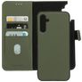 Mobiparts Samsung Galaxy A14 Funda Piel auténtica Funda tipo libro 2 en 1 con carcasa extraíble Cartera - Verde