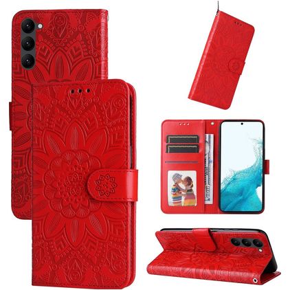 Mobigear Sunflower Samsung Galaxy S23 Cover a libro portafoglio - Rosso