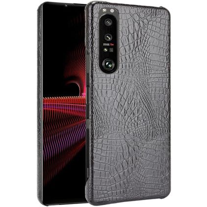Mobigear Croco Sony Xperia 1 III Hardcase Etui plecki - Czarny