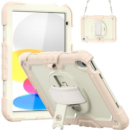 Mobigear SureGrip Xtreme iPad 11 (2025) Plastica rigida / Silicone Back cover + Tracolla + Supporto - Oro rosa