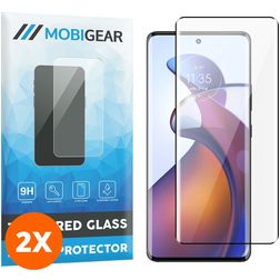 Mobigear Premium Motorola Edge 30 Fusion Tempered Glass Screen Protector - Case Friendly - Black (2-Pack)