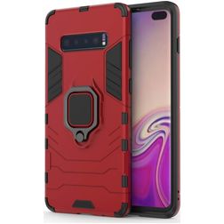 Mobigear Armor Ring Samsung Galaxy S10 Plus Funda Plástico rígido Carcasa Antigolpes con anillo - Rojo