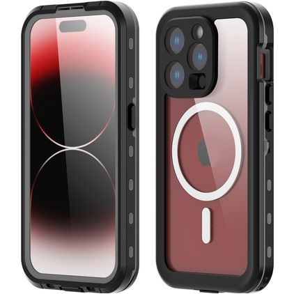 RedPepper Waterproof iPhone 15 Pro Max Vandafvisende MagSafe Hårdt Bagsidecover Stødsikkert - Sort
