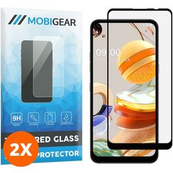 Mobigear Premium LG K61 Vidro temperado Película de ecrã - Compatível com capas - Preto (Pack de 2)