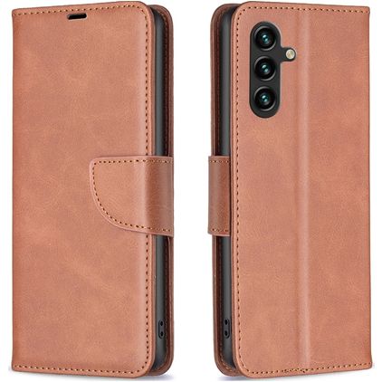 Mobigear Excellent Samsung Galaxy A35 Knížkové pouzdro Peněženka - Hnědá