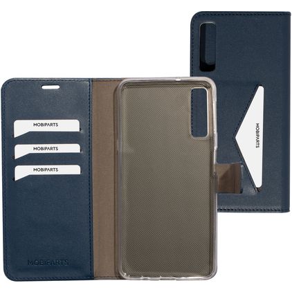 Mobiparts Classic Wallet Samsung Galaxy A7 (2018) Knížkové pouzdro Peněženka - Modrá