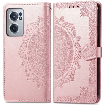 Mobigear Mandala OnePlus Nord CE 2 Pungetui med Seddelrum - Rosaguld