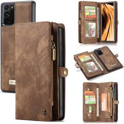 CaseMe 008 Samsung Galaxy Note 20 2-in-1-lompakkokotelo irrotettavalla kuorella + Setelitasku - Ruskea
