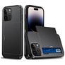 Mobigear Card iPhone 15 Pro Fodral Hårdplast Skal Stötsäkert med korthållare - Svart